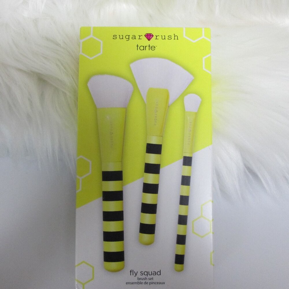 Sugar Rush * Tarte Fly Squad Brush Set 3 piece cheek,fan,shadow brushes